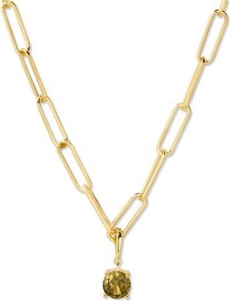 Brook & York Melrose Birthstone Pendant Paper Clip Chain Necklace in Gold at Nordstrom Rack