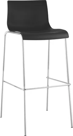 Clp Sgabello Design Hover In Polipropilene Nero Cromo