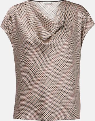 Vince Top in seta pied-de-poule