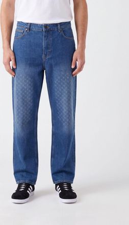 Daily Paper Clothing Jeans straight in denim di cotone con motivo monogram