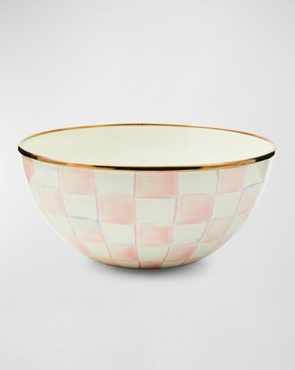 MacKenzie-Childs Rosy Check Enamel Everyday Bowl
