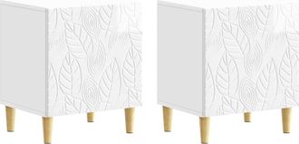 vidaXL Mesita De Noche 2 Uds. Blanco Brillante 43 X 34,5 X 50 Cm Vidaxl
