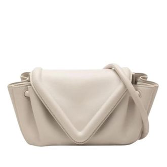 Bottega Veneta Pre-owned Beak Crossbody Bag - Dames - Pre-owned - Beige - Maat: ONE Size Zijde
