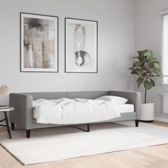 vidaXL Furniture Limited - Sof&aacute; Cama Con Colch&oacute;n Tela Gris Claro 90x190