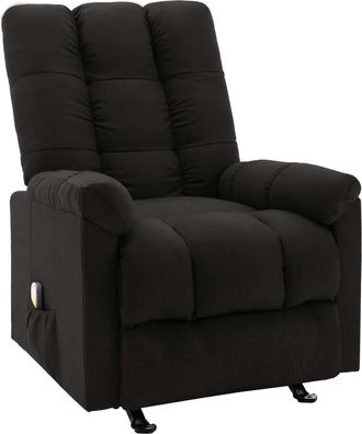vidaXL Sill&oacute;n De Masaje Reclinable De Tela Negro Vidaxl