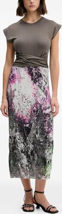 Desigual Abito midi a fiori - Grigio