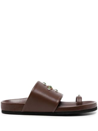 Madison.Maison Tyche Chocolate Toe Ring Sandals - Brown