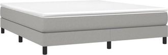 vidaXL Vidaxl - Cama Box Spring Con Colch&oacute;n Tela Gris Claro 180x200 Cm