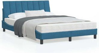 vidaXL Estructura De Cama Con Luces Led Terciopelo Azul 140x200 Cm Vidaxl