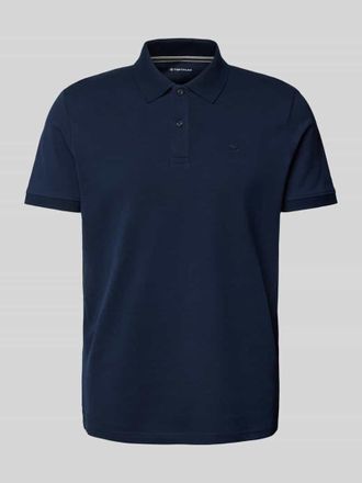 Tom Tailor Regular Fit Poloshirt aus Baumwoll-Piqu&eacute; mit Logo-Stitching in Dunkelblau, Gr&ouml;&szlig;e XL
