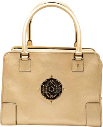 Loewe Pre-owned Top Handle Leather Bag - Dames - Vintage Handtas - Geel - ONE Size - Leer - Vintage