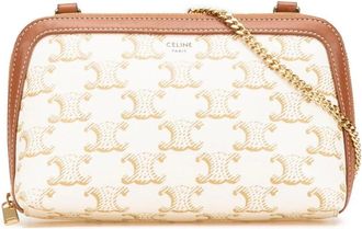 Celine Pre-owned Cross Body Bags, female, White, Size: ONE SIZE Pre-owned Printed Chain Shoulder Bag