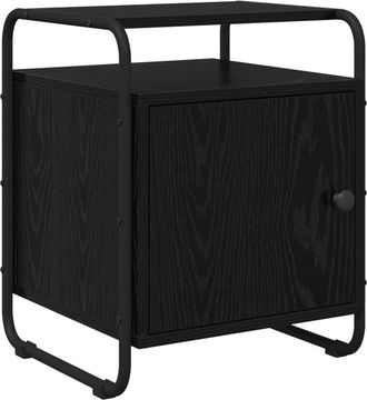 vidaXL Mesa De Noche Roble Negro Madera De Ingenier&iacute;a Vidaxl