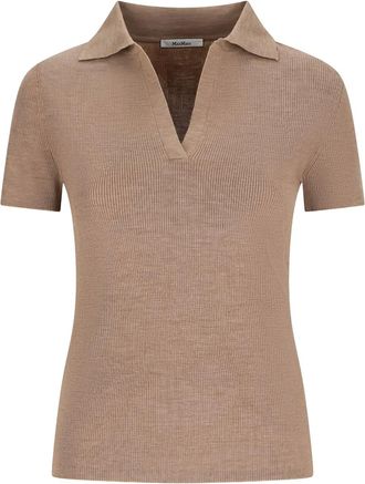 Max Mara V-neck knitted top - women - Wool - S - Brown