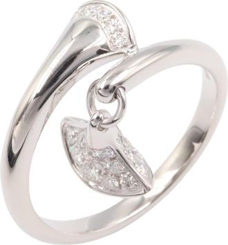 Bulgari Silver Clear White Gold (18K) Band Ring (Pre-Owned)