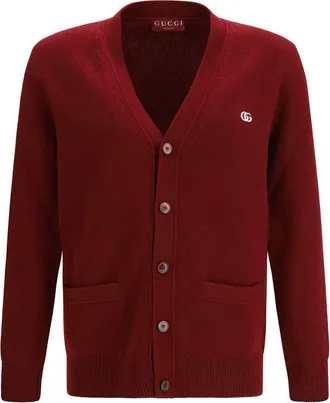 Gucci Bordeaux Wool Mens Cardigan