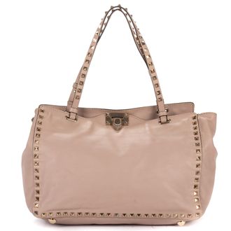 Valentino Pre-owned Womens Rockstud Tote Handbag - Pink - One Size