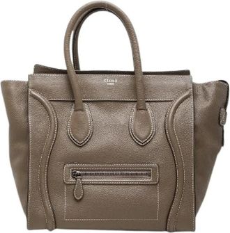 Celine Pre-owned Luggage Medium Lederen Handtas - Dames - Vintage Handtas - Bruin - ONE Size - Leer - Vintage