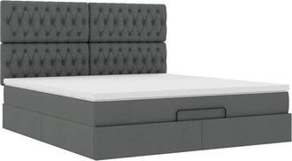 vidaXL Vidaxl - Estructura Cama Otomana Colch&oacute;n Tela Gris Oscuro 160x200 Cm