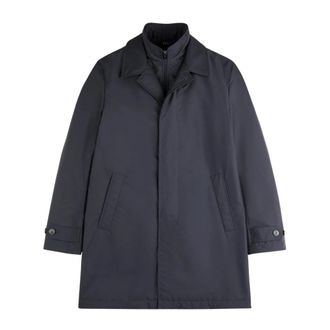 Fay Morning Double-Front Coat - Heren - Mantel - Blauw - M - Jassen
