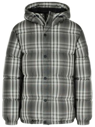 Burberry Gradient Check Hooded Black Polyester Down Jacket