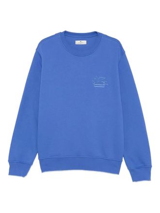Etro embroidered-Pegasus sweatshirt - Blue