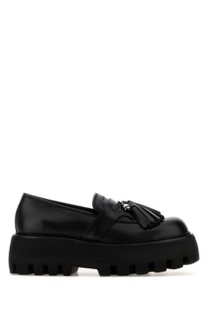 Alexander McQueen Alexander Mcqueen Black Leather Loafers
