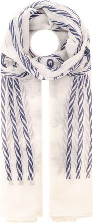 Zwillingsherz Schal ZWILLINGSHERZ Ocean, Damen, wei&szlig;, Web, Obermaterial: 100% Polyester, Modet&uuml;cher Schal, Maritimes Muster, leichter Stoff