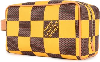 Louis Vuitton Brown Damier Canvas Yellow Pvc Pouch (Pre-Owned)