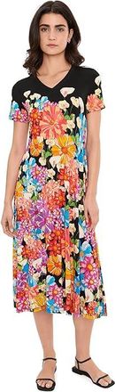 Johnny Was The Janie Favorite V-Neck T-Shirts Dress Womens Dress Gerbera Scarf : LG, Canvas/Rayon/Spandex