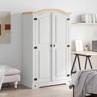 Berkfield Home Wardrobe Mexican Pine Corona Range 2 Doors White