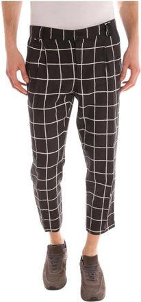 Daniele Alessandrini Jeans - Heren - Vrijetijds broeken - Zwart - XS - Linnen - Broeken