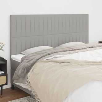 vidaXL Cabeceros 4 Unidades De Tela Gris Claro 100x5x78/88 Cm Vidaxl