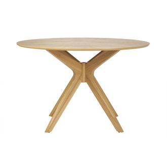 Miliboo Mesa De Comedor Redonda De Dise&ntilde;o En Roble 120 Cm Dielli