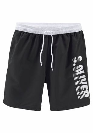 s.Oliver Badeshorts S.OLIVER, Herren, Gr. XXL (58/60), Lang, schwarz (schwarz (langgr&ouml;sse)), Microfaser, Polyester, Badehosen Badeshorts