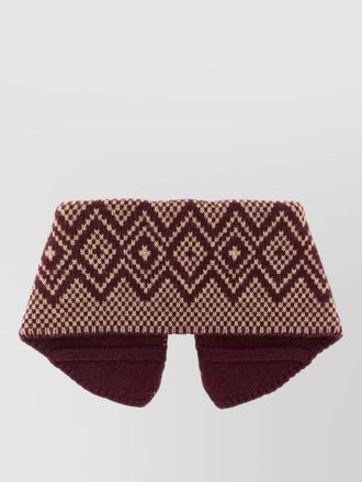 Dries Van Noten wool geometric jacquard collar