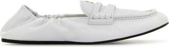 Miu Miu White Leather Loafers
