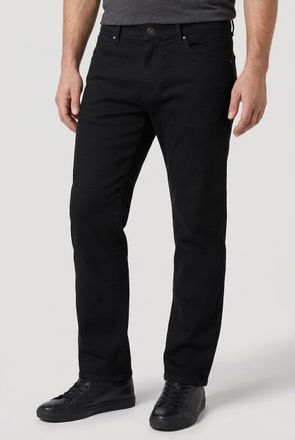 Wrangler Regular-fit-Jeans WRANGLER Authentic Regular, Herren, Gr. 32, L&auml;nge 34, schwarz (schwarz rinse), Denim/Jeans, Obermaterial: 98% Baumwolle, 2% Elasthan