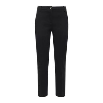 Pinko Bello Pantalone Lino Stretch - Dames - Slim Fit Broeken - Zwart - L - Broeken