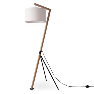 Paco Home Paco Home - Luminaria Pie L&aacute;mpara Pie Sal&oacute;n Pantalla L&aacute;mpara Lectura Mesilla Colgante L&aacute;mpara De Pie - Bamb&ugrave;, Blanco (&oslash;38cm)