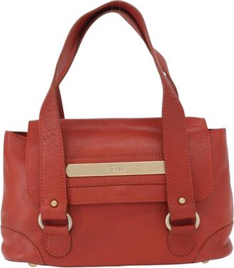 Chlo&eacute; Vintage Handbag Leather Red Leather Handbag (Pre-Owned)