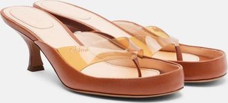 Chlo&eacute; Chlo&eacute; Junie leather and TPU thong sandals