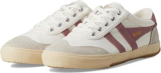 Gola Badminton Womens Shoes Off-White/Dusty Rose : 10 B - Medium, Suede/Leather/Canvas