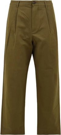 Paul Smith Rechte broek met plooien - Heren - Straight fit broeken - Bruin - W31 - Katoen - Broeken