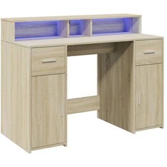 vidaXL Vidaxl - Escritorio Con Led Madera Ingenier&iacute;a Roble Sonoma 120x55x91 Cm
