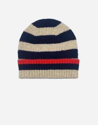 Nooki Design Womens FARAH KNITTED STRIPE BEANIE-NAVY - Size: ONE