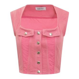 AMBUSH Ambush, Jassen, Dames, Roze, L, Denim, Denim Top - Stijlvol en Trendy