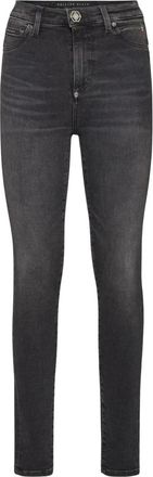 Philipp Plein High Waist Jeggings - Dames - Skinny Jeans - Zwart - W27 - Katoen - Jeans