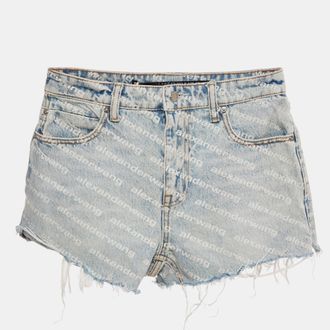 Alexander Wang Blue Denim Bite Highrise Shorts S/waist