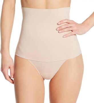 Miraclesuit Comfy Curves High Waist Shaping Thong In Beige